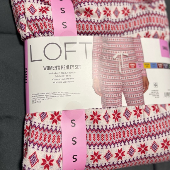 LOFT Women’s 2-Piece Henley Pointelle Pajama Set Small (4–6) NWT - Picture 11 of 13